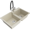 Mexen Tomas granit Anrichte Kichendicher 2-Kummeresch mat Kichekraan Duo, beige - 6516-69-671701-07