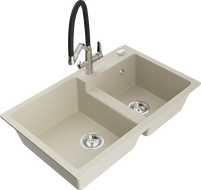 Mexen Tomas granit Anrichte Kichendicher 2-Kummeresch mat Kichekraan Duo, beige - 6516-69-671701-07