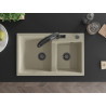 Mexen Tomas tweedelige granieten gootsteen met keukenmengkraan Duo, beige - 6516-69-671701-70-B