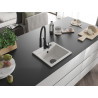 Mexen Milo fregadero de granito de 1 tazón con grifo de cocina Aster, blanco - 6505-20-73450-70-B