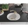 Mexen Kevin 1-bowl granite sink with Duo kitchen tap, white - 6517-20-671701-57-G