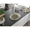 Mexen Kevin fregadero de granito de 1 seno con grifo de cocina Duo, beige - 6517-69-671701-07-B