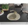 Mexen Kevin fregadero de granito de 1 compartimento con grifo de cocina Duo, beige - 6517-69-671701-57-G