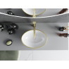 Mexen Elza lavabo sobre encimera de 40 x 33 cm, blanco/dorado patrón de rejilla - 21014009