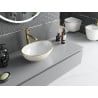 Mexen Elza lavabo à poser 40 x 33 cm, blanc/doré motif quadrillage - 21014009