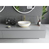 Mexen Elza lavabo sobre encimera 40 x 33 cm, blanco/dorado patrón de rejilla - 21014009