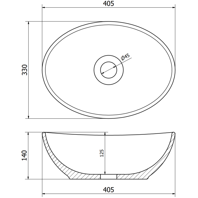 Mexen Elza Tischaufsatzwaschbecken 40 x 33 cm, schwarz matt/goldenes Gittermuster - 21014029
