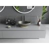 Mexen Elza lavabo sobre encimera 40 x 33 cm, negro mate/dorado patrón de cuadrícula - 21014029