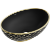 Mexen Elza countertop washbasin 40 x 33 cm, black matte/golden grid pattern - 21014029