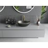 Mexen Elza Aufsatzwaschbecken 40 x 33 cm, schwarz matt/goldener Rand - 21014025
