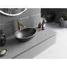 Mexen Elza countertop basin 40 x 33 cm, black matte/gold rim - 21014025