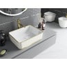 Mexen Catia lavabo à poser 48 x 37 cm, blanc/or motif à carreaux - 21314809