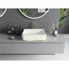 Mexen Catia lavabo à poser 48 x 37 cm, blanc/or motif à carreaux - 21314809