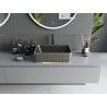 Mexen Catia lavabo à poser 48 x 37 cm, noir mat/motif à carreaux doré - 21314879