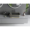 Mexen Catia lavabo sur plan 48 x 37 cm, noir mat/doré motif à carreaux - 21314879