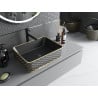 Mexen Catia lavabo à poser 48 x 37 cm, noir mat/motif à carreaux doré - 21314879