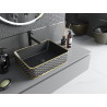 Mexen Catia lavabo sobre encimera 48 x 37 cm, negro mate/diseño de rejilla dorada - 21314879