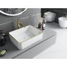 Mexen Catia lavabo à poser 48 x 37 cm, blanc/or bord doré - 21314805