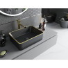 Mexen Catia opbouw waskom 48 x 37 cm, zwart mat/gouden rand - 21314875