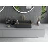 Mexen Catia countertop sink 48 x 37 cm, black matte/gold rim - 21314875