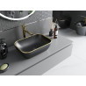 Mexen Rita countertop washbasin 45 x 32 cm, black matte/golden rim - 21084575