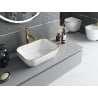 Mexen Rita lavabo à poser 45 x 32 cm, blanc/or bord - 21084505