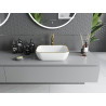 Mexen Rita lavabo de sobreponer 45 x 32 cm, blanco/borde dorado - 21084505