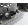 Mexen Viki lavabo à poser 48 x 35 cm, noir mat/motif grille dorée - 21054879