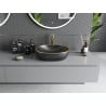 Mexen Viki lavabo à poser 48 x 35 cm, noir mat/bord doré - 21054875