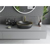 Mexen Viki umywalka nablatowa 48 x 35 cm, czarna mat/złota rant - 21054875