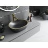 Mexen Viki lavabo à poser 48 x 35 cm, noir mat/bord doré - 21054875