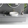Mexen Viki Aufsatzwaschbecken 48 x 35 cm, weiß/goldener Rand - 21054805