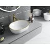 Mexen Viki Aufsatzwaschbecken 48 x 35 cm, weiß/goldener Rand - 21054805