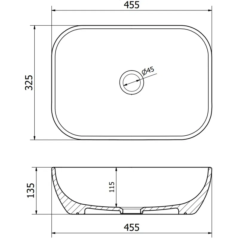 Mexen Rita Aufsatzwaschbecken 45 x 32 cm, rosa matt - 21084544
