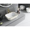 Mexen Rita lavabo à poser 45 x 32 cm, blanc/or motif à carreaux - 21084509