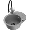 Mexen Kevin fregadero de granito de 1 cubeta con grifo de cocina Duo, gris - 6517-71-671701-07-B