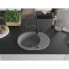Mexen Kevin 1-bowl granite sink with Duo kitchen tap, grey - 6517-71-671701-70-B
