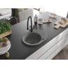 Mexen Kevin 1-bowl granite sink with Duo kitchen tap, grey - 6517-71-671701-70-B