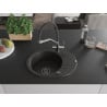 Mexen Kevin 1-bowl granite sink with kitchen faucet Duo, black/gold metallic - 6517-75-671701-07-B