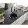 Mexen Kevin 1-bowl granite sink with Duo kitchen tap, black - 6517-77-671701-70-B