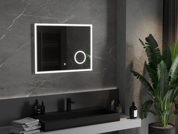 Mexen Kala osvijetljeno kupaonsko ogledalo s kozmetičkim ogledalom 80 x 60 cm, LED 6000K, protiv magle - 9820-080-060-611-00