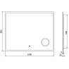 Mexen Kala miroir de salle de bain éclairé avec miroir cosmétique 100 x 80 cm, LED 6000K, anti-buée - 9820-100-080-611-00