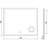 Mexen Kala valgustusega vannitoa peegel kosmeetilise peegliga 100 x 80 cm, LED 6000K, auruvastane - 9820-100-080-611-00