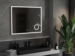 Mexen Kala osvijetljeno kupaonsko ogledalo s kozmetičkim zrcalom 100 x 80 cm, LED 6000K, antipara - 9820-100-080-611-00