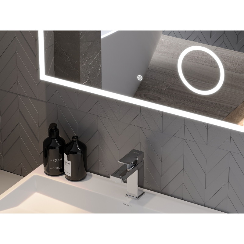 Mexen Kala verlicht badkamer spiegel met cosmetische spiegel 80 x 60 cm, LED 6000K, anti-condens - 9820-080-060-611-00