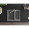 Mexen Carlos 1,5-Becken-Granitspüle mit Mischbatterie Duo, Grau - 6518-71-671701-07-B