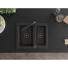 Mexen Carlos granitische spoelbak 1,5-komorige met keukenmengkraan Duero, zwart/goud metallic - 6518-75-671600-70-B
