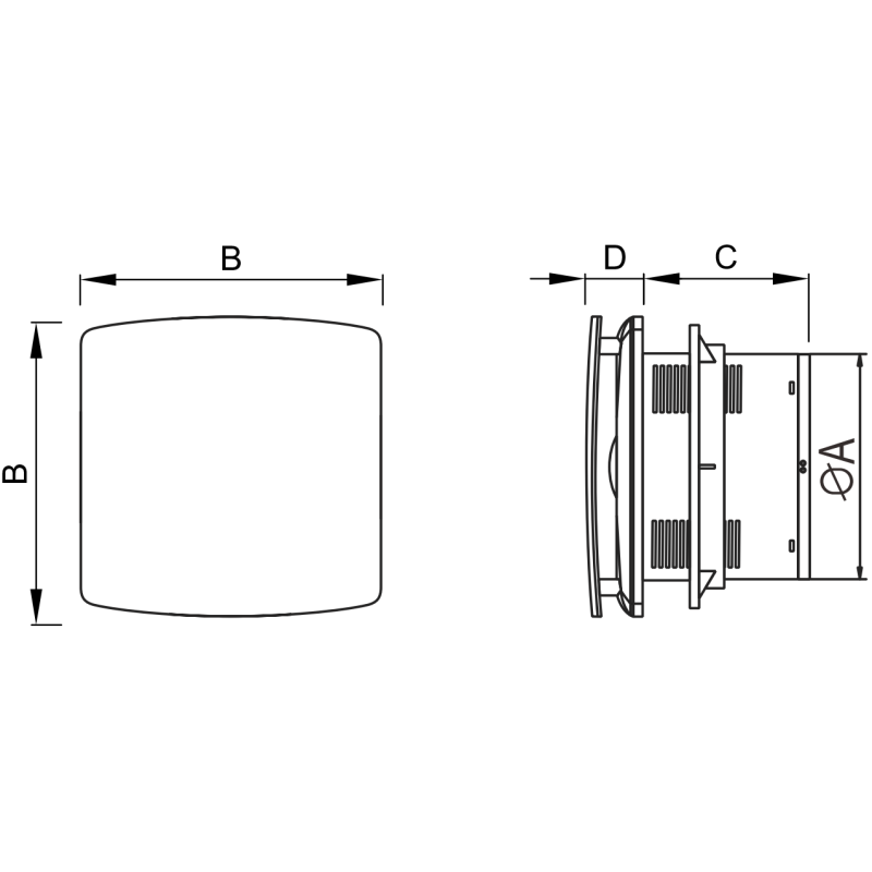 Mexen AXS 100 Badezimmerlüfter mit Feuchtigkeitssensor, weiß - W9601-100H-00