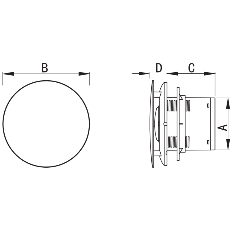 Mexen AXR 100 bathroom fan, black - W9602-100-70