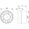 Mexen ZXR 120 kanalni kupaonski ventilator, bijeli - W9607-125-00